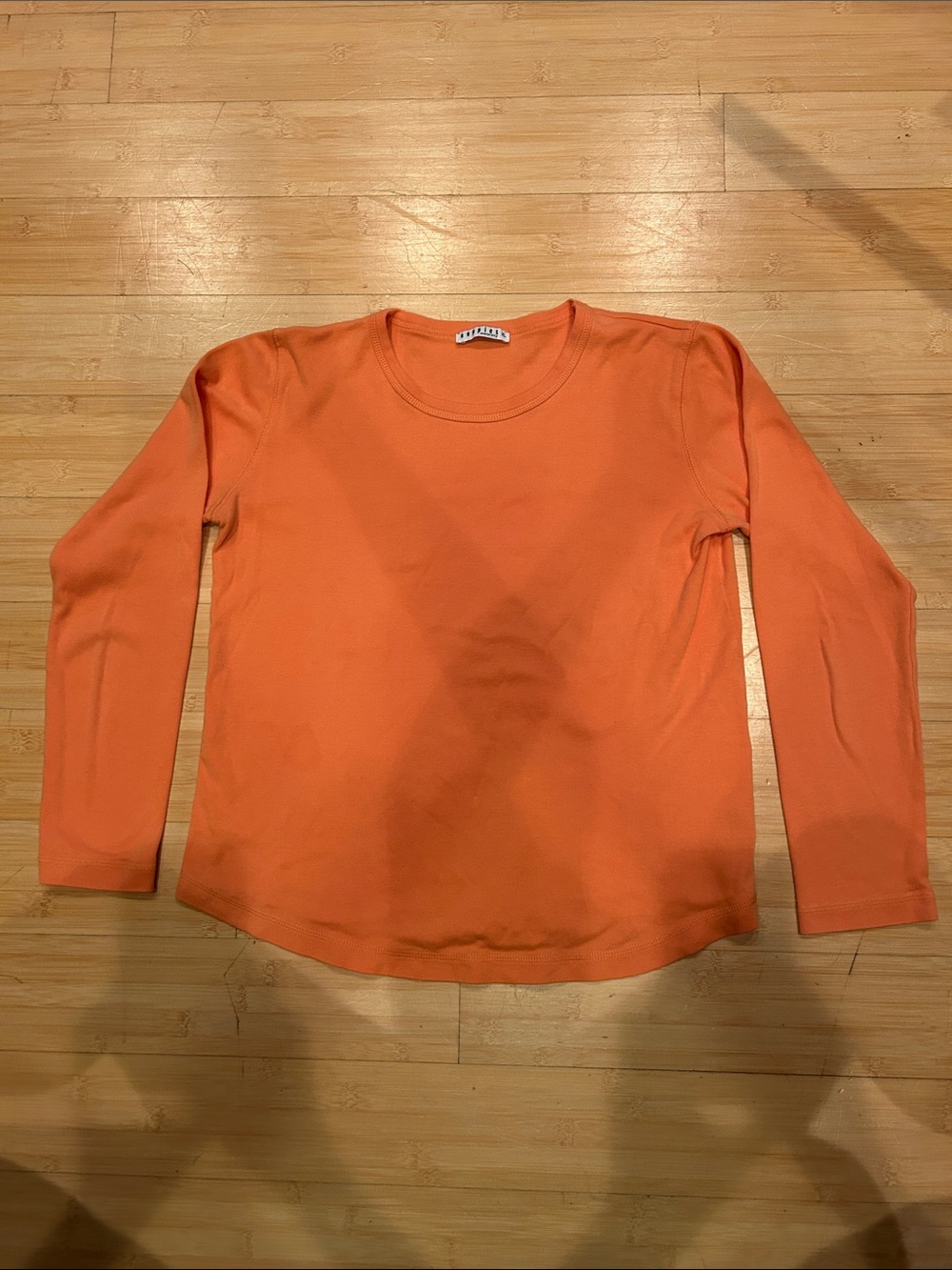 Orange Long-Sleeve Crewneck Tee